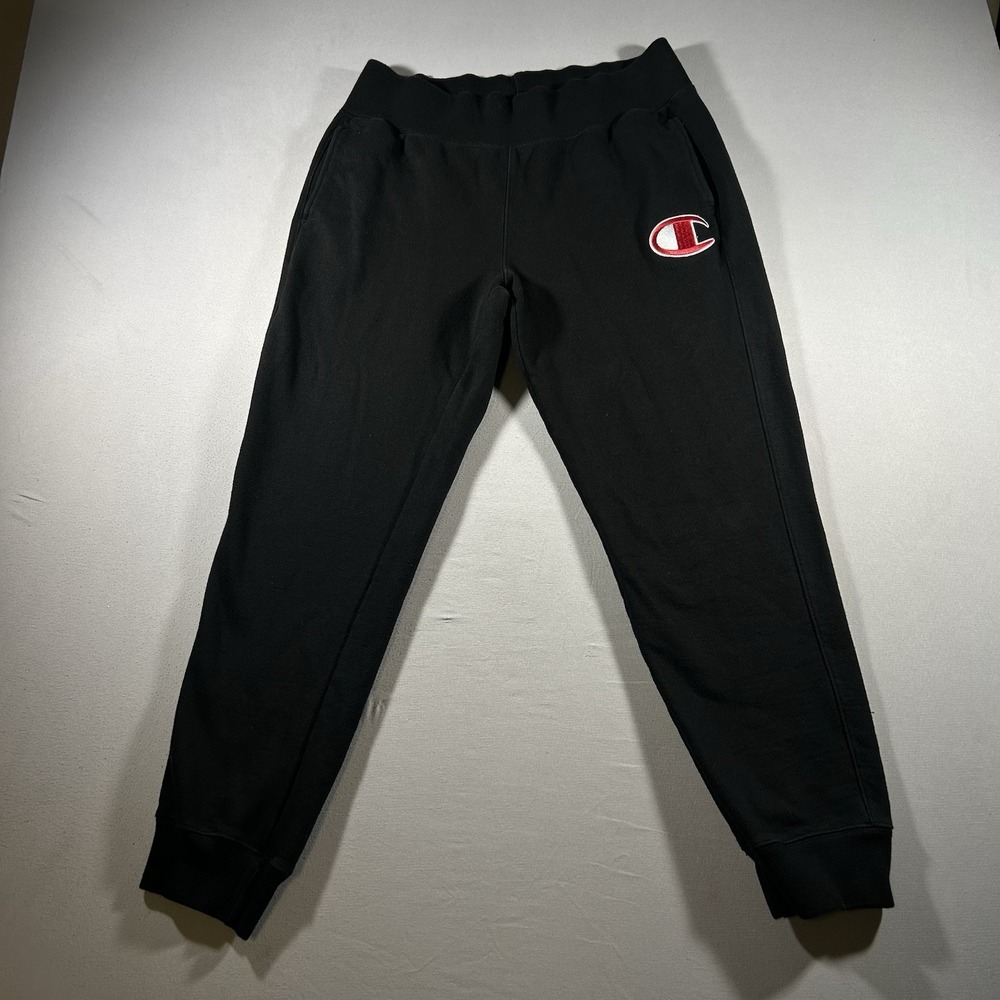 Vintage Champion Reverse Weave Sweatpants Men's Large Black Big C Logo